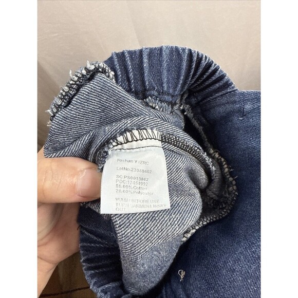 Unbranded Overalls Bear Design Distressed Flare Leg Size 9-12 M Preowned - Picture 10 of 11